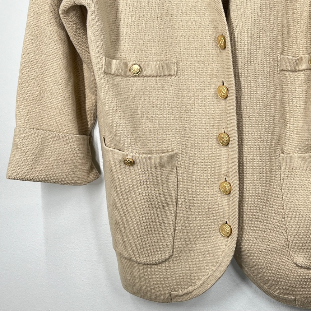J CREW Women’s Size S Knit Cardigan. Camel Color. Gold buttons. Pockets. - Picture 10 of 12